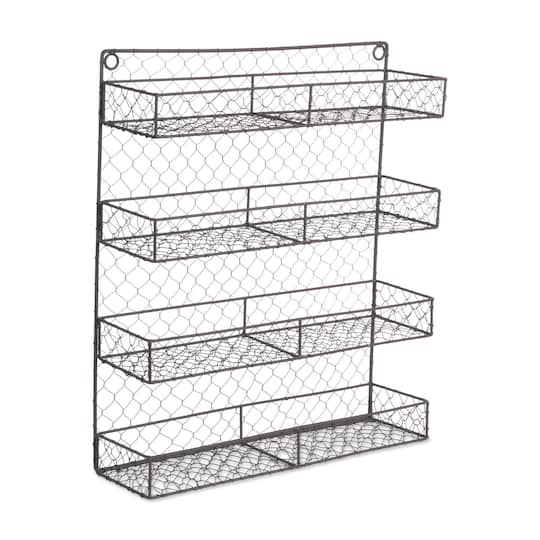 DII&#xAE; 20&#x22; Double Wide 4 Row Chicken Wire Spice Rack